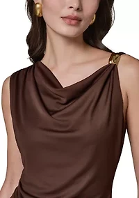 Women's Sleeveless Asymmetrical Drop Hardware Knit Top