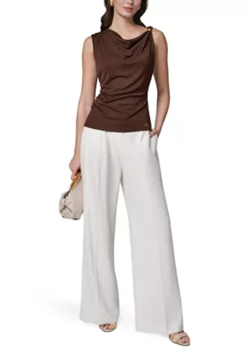 Women's Sleeveless Asymmetrical Drop Hardware Knit Top