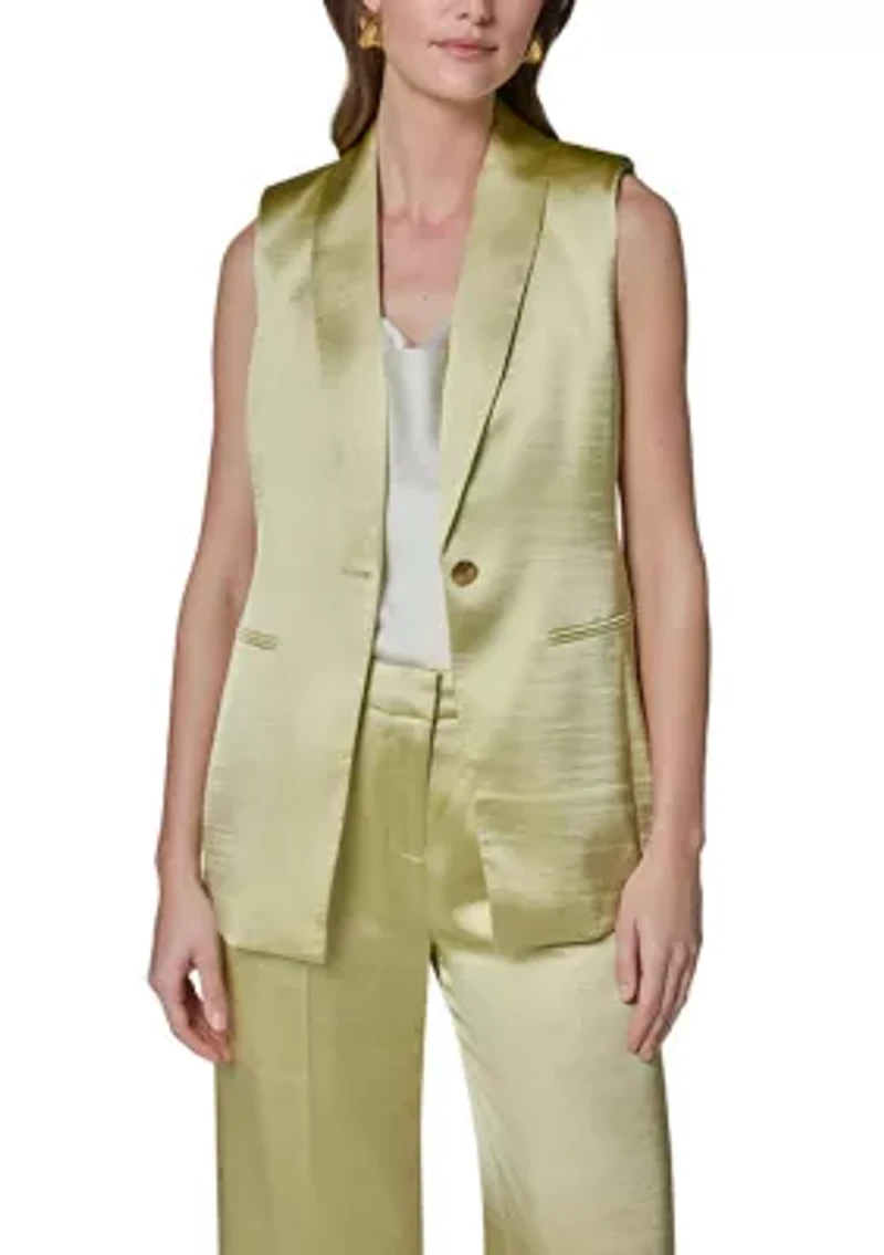 Women's 1 Button Notch Collar Vest