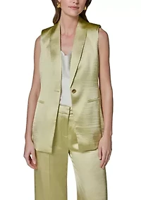 Women's 1 Button Notch Collar Vest