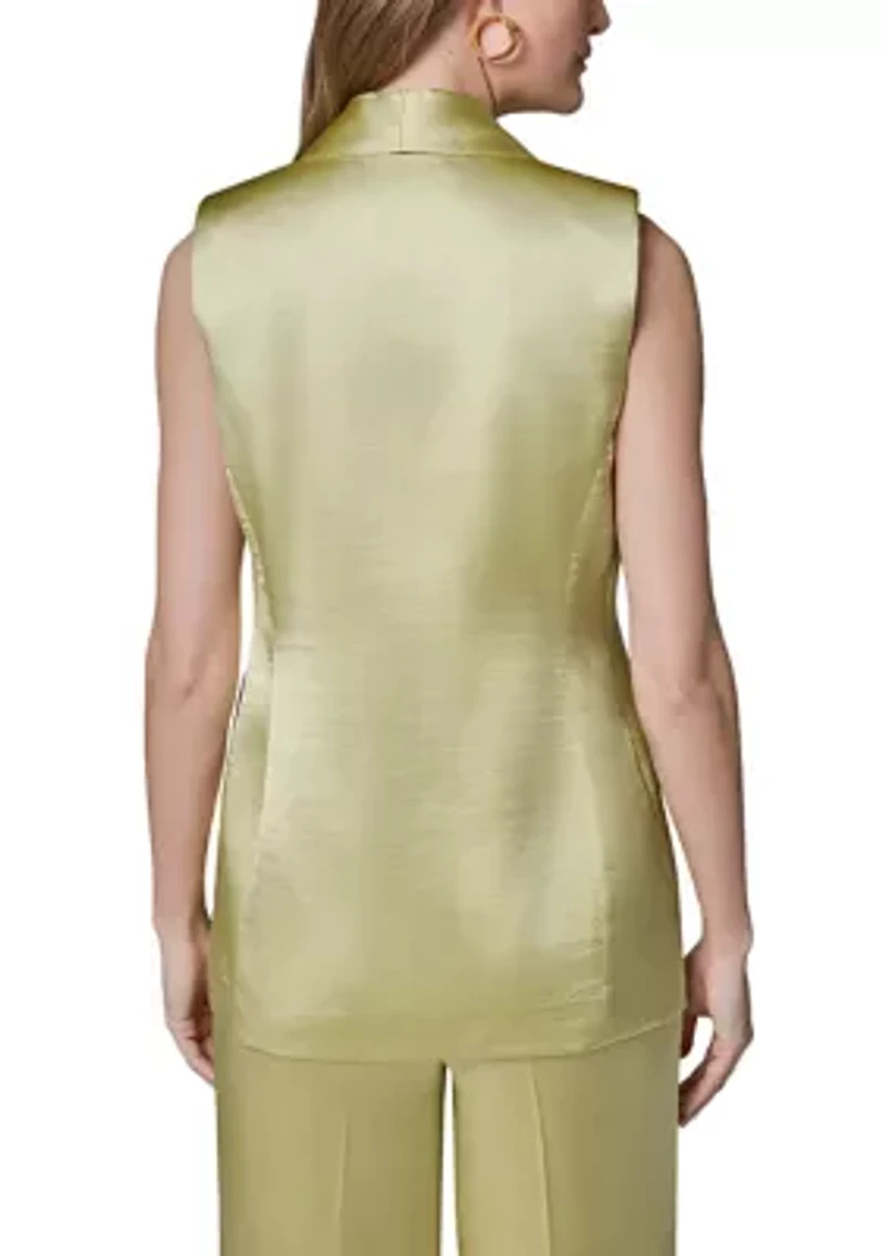 Women's 1 Button Notch Collar Vest