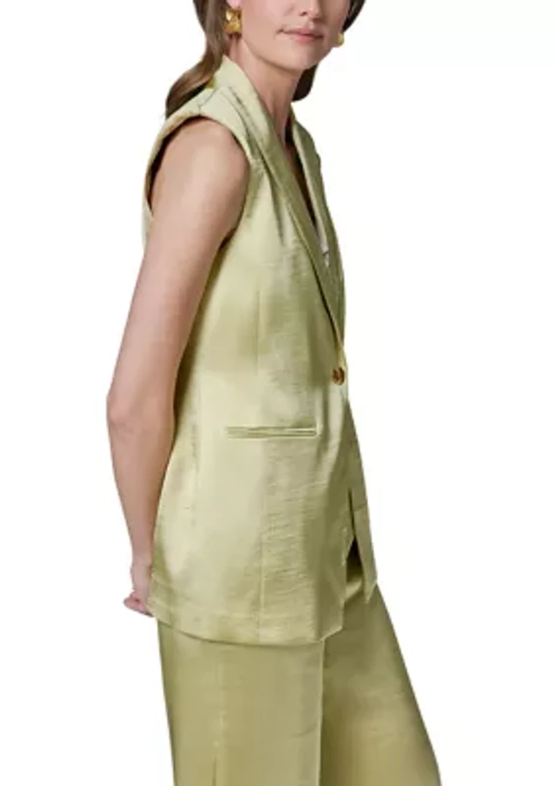Women's 1 Button Notch Collar Vest