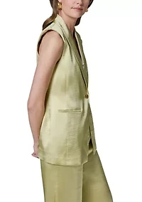 Women's 1 Button Notch Collar Vest