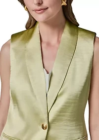 Women's 1 Button Notch Collar Vest