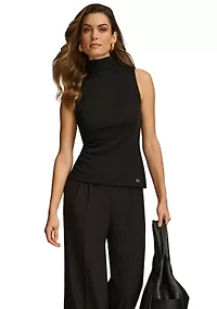 Women's Sleeveless Mock Neck Top