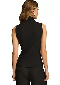 Women's Sleeveless Mock Neck Top