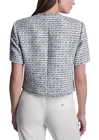 Women's Short Sleeve Tweed Jacket
