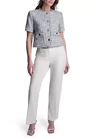 Women's Short Sleeve Tweed Jacket