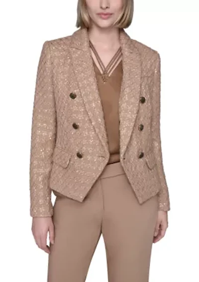 Women's Tweed Double Breasted Novelty Jacket