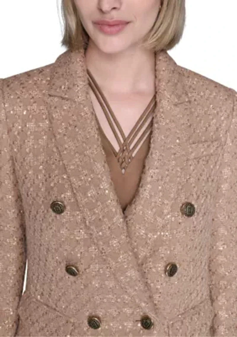 Women's Tweed Double Breasted Novelty Jacket