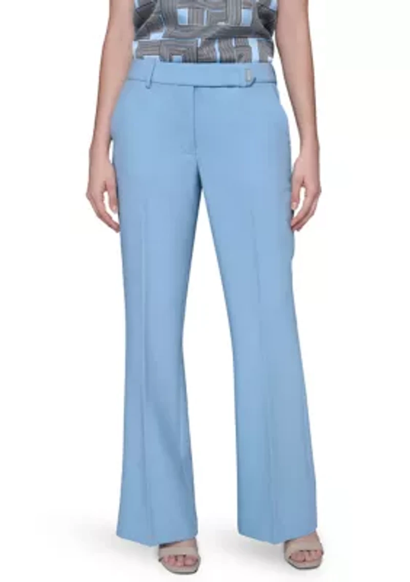 Women's High Waisted Fit and Flare Pants with Extended Tab