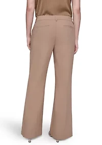 Women's High Waisted Fit and Flare Pants with Extended Tab