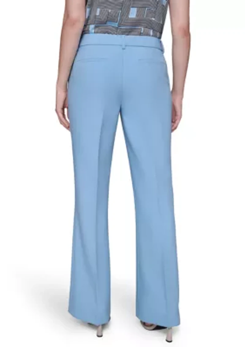 Women's High Waisted Fit and Flare Pants with Extended Tab