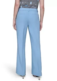 Women's High Waisted Fit and Flare Pants with Extended Tab