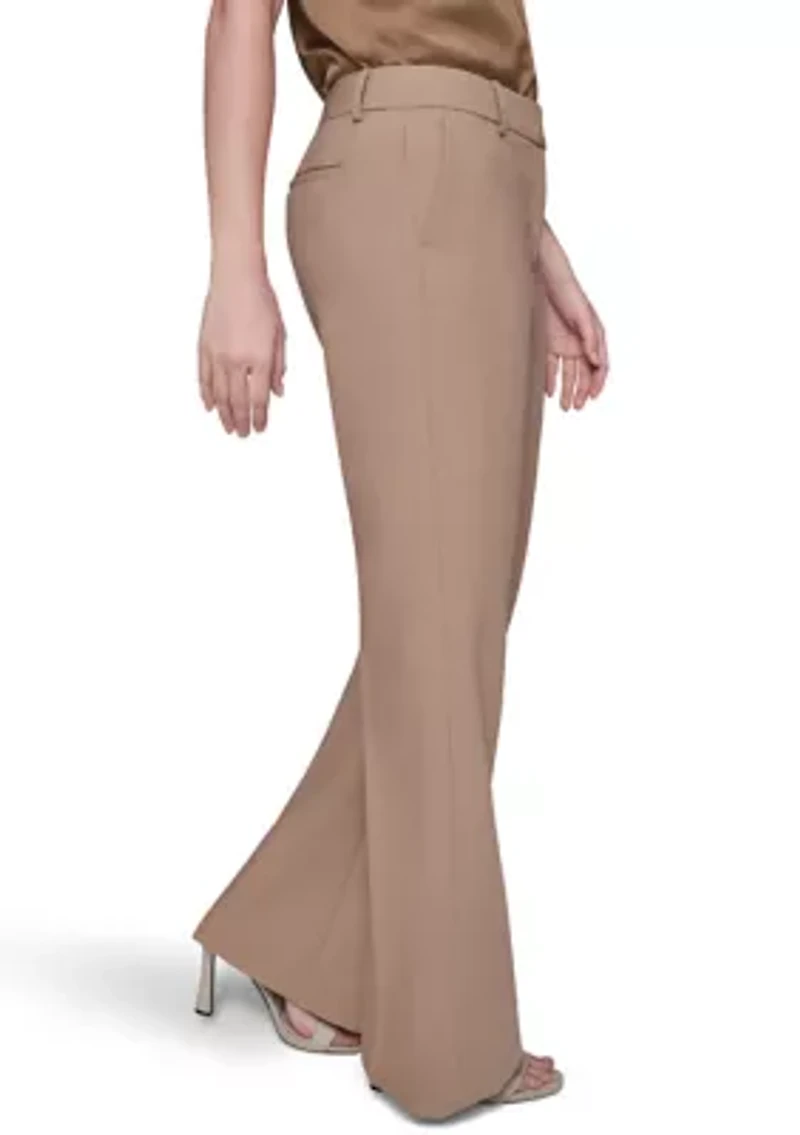 Women's High Waisted Fit and Flare Pants with Extended Tab