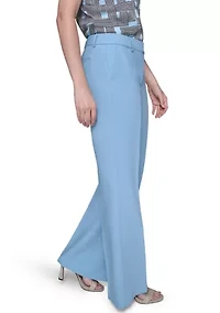 Women's High Waisted Fit and Flare Pants with Extended Tab