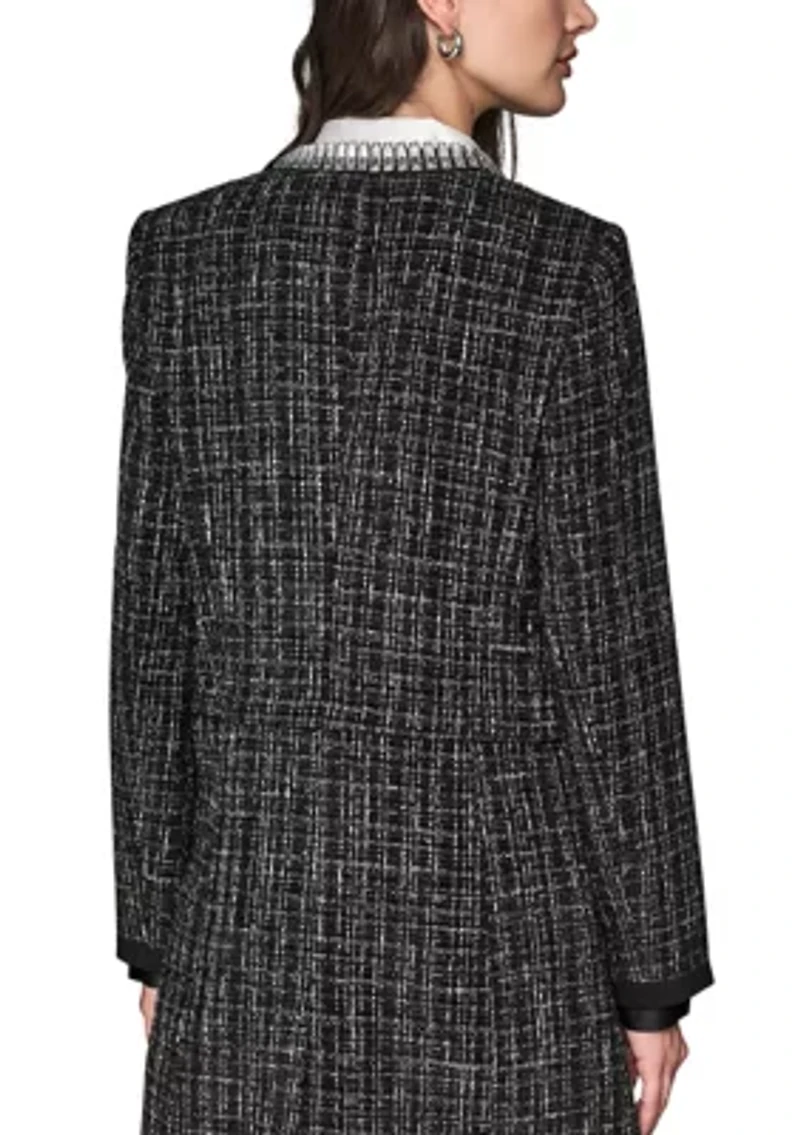 Women's Novelty Twofer Jacket with Rhinestone Neckline