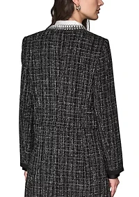 Women's Novelty Twofer Jacket with Rhinestone Neckline