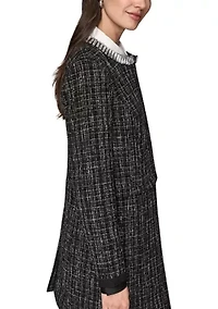 Women's Novelty Twofer Jacket with Rhinestone Neckline