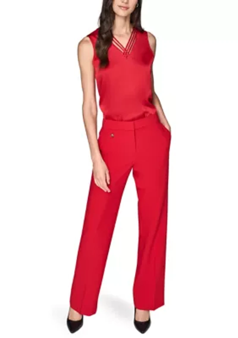 Women's Mid Rise Straight Leg Pants