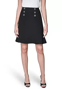 Women's Peplum Skirt with Button Detail