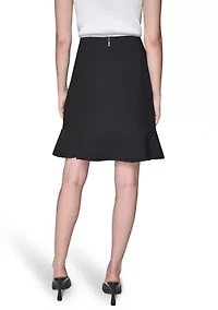 Women's Peplum Skirt with Button Detail