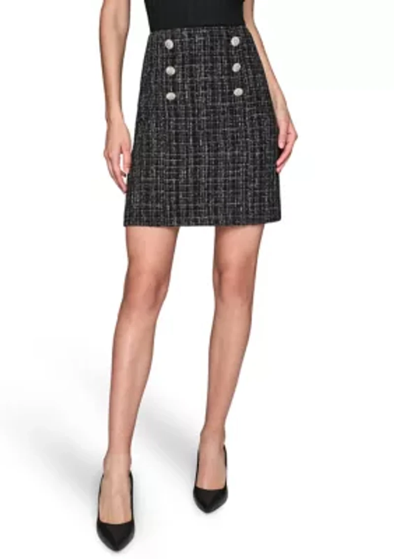 Women's Novelty Mini Skirt with Button Detail