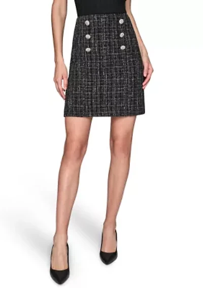 Women's Novelty Mini Skirt with Button Detail