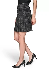 Women's Novelty Mini Skirt with Button Detail