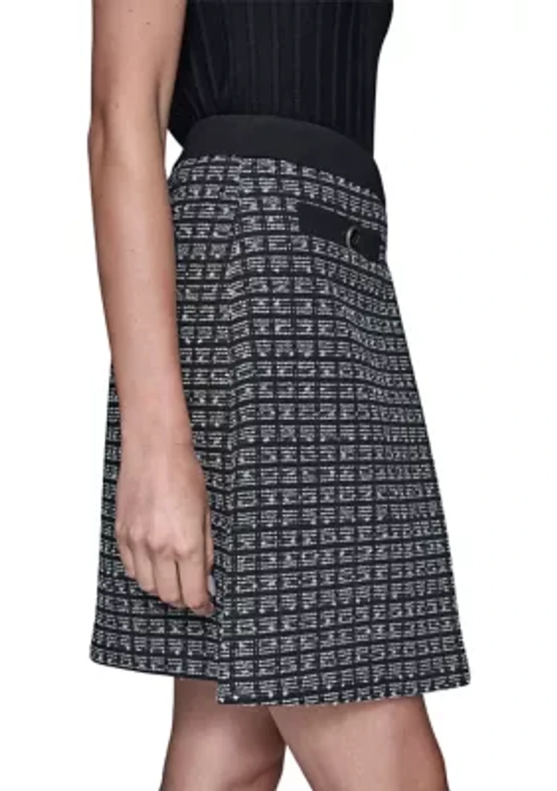 Women's Pleated Tweed Short Skirt