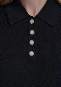 Women's Sleeveless Pearl Button Sweater