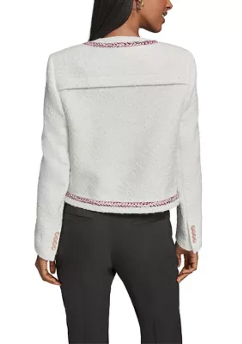Women's Long Sleeve Tipped Tweed Jacket