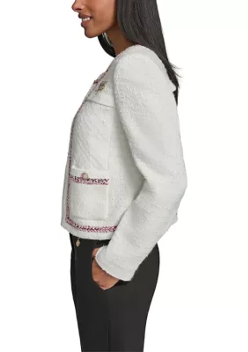 Women's Long Sleeve Tipped Tweed Jacket