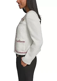 Women's Long Sleeve Tipped Tweed Jacket