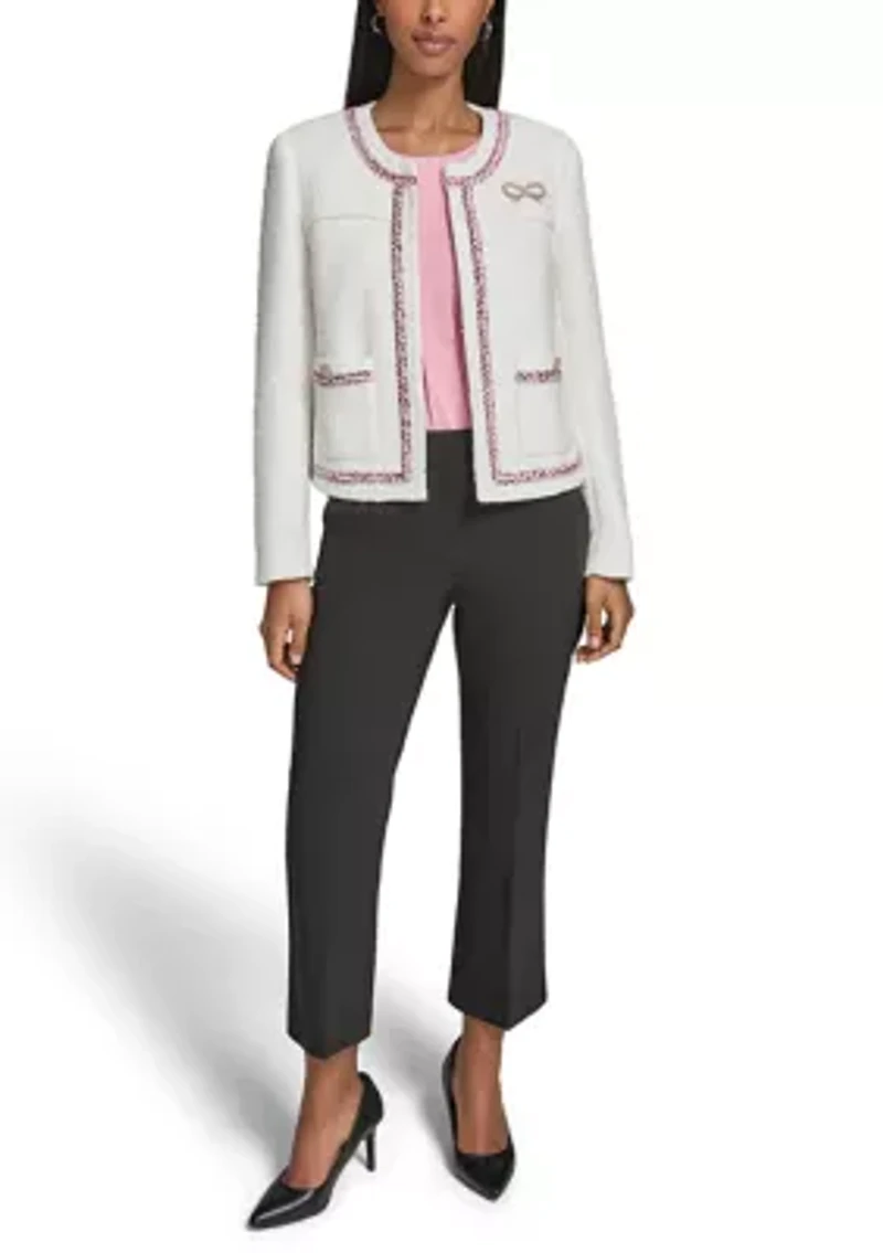Women's Long Sleeve Tipped Tweed Jacket