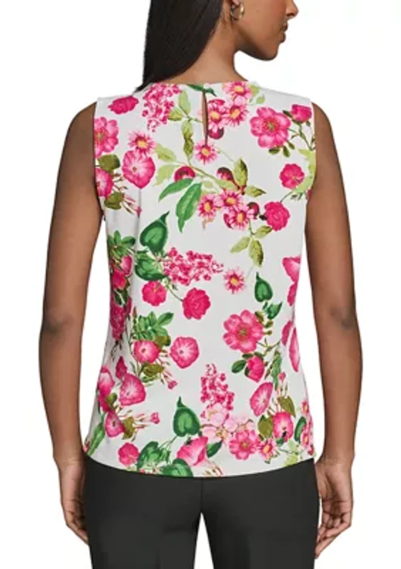 Women's Sleeveless Knit Pearl Neck Top