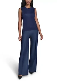Women's Scallop Neck Sleeveless Sweater