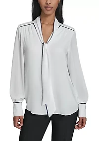 Women's Tie Neck Blouse