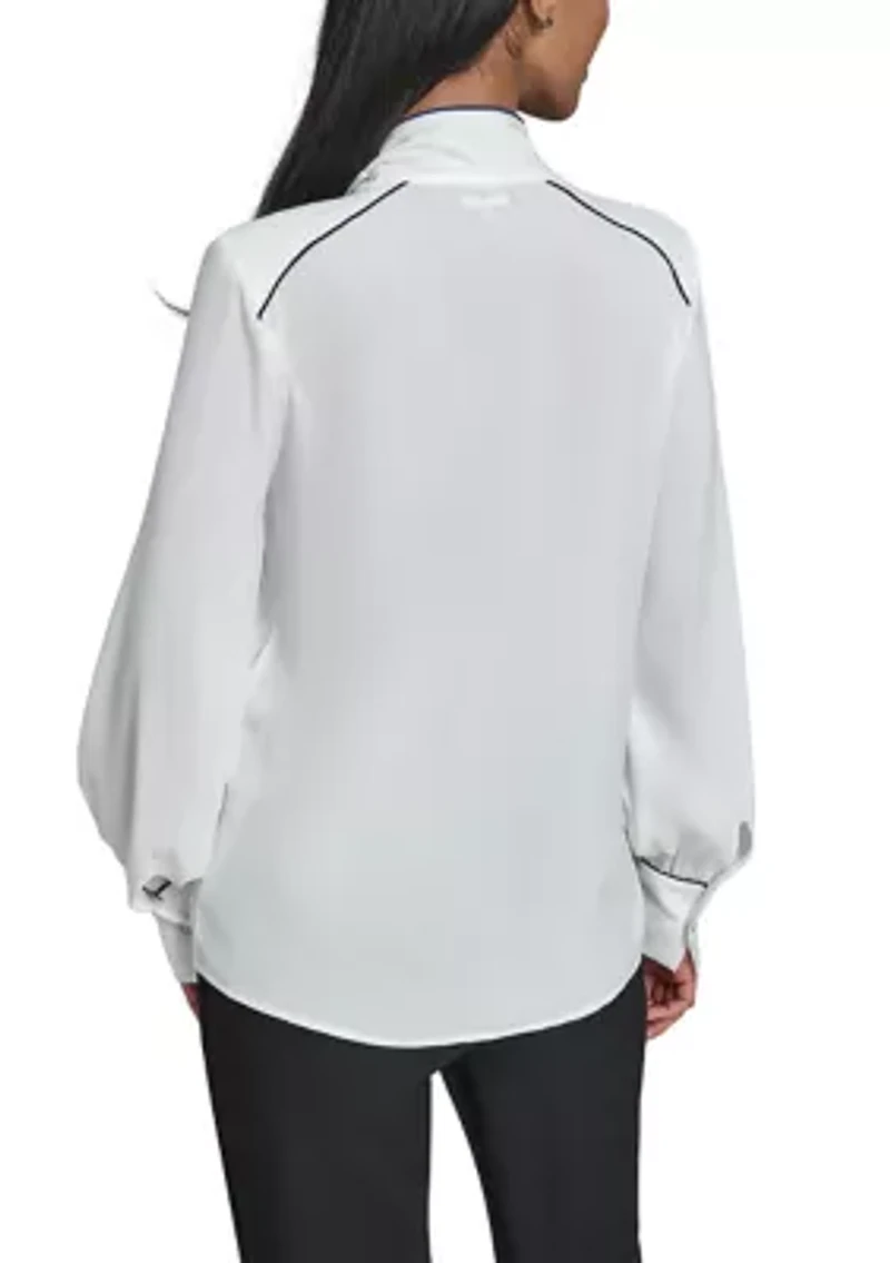Women's Tie Neck Blouse