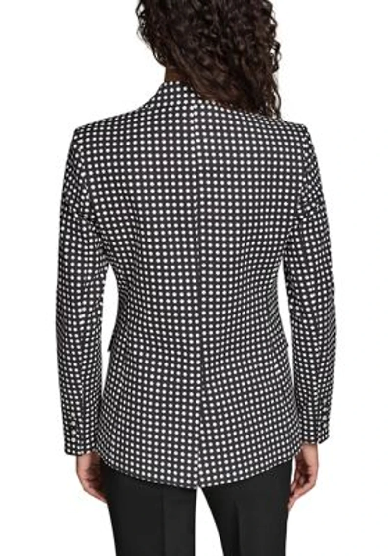 Women's Long Sleeve Dot Notch Collar Blazer