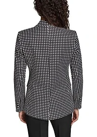 Women's Long Sleeve Dot Notch Collar Blazer