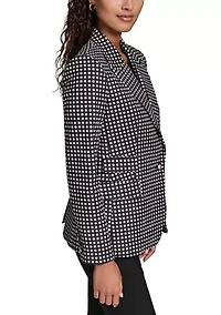 Women's Long Sleeve Dot Notch Collar Blazer