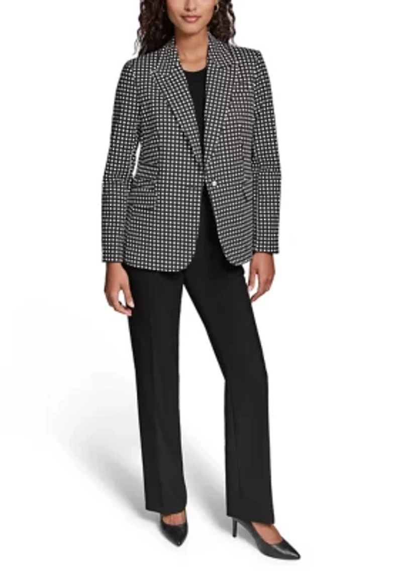 Women's Long Sleeve Dot Notch Collar Blazer