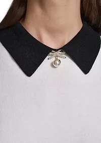 Women's Constrast Collar Sleeveless Sweater