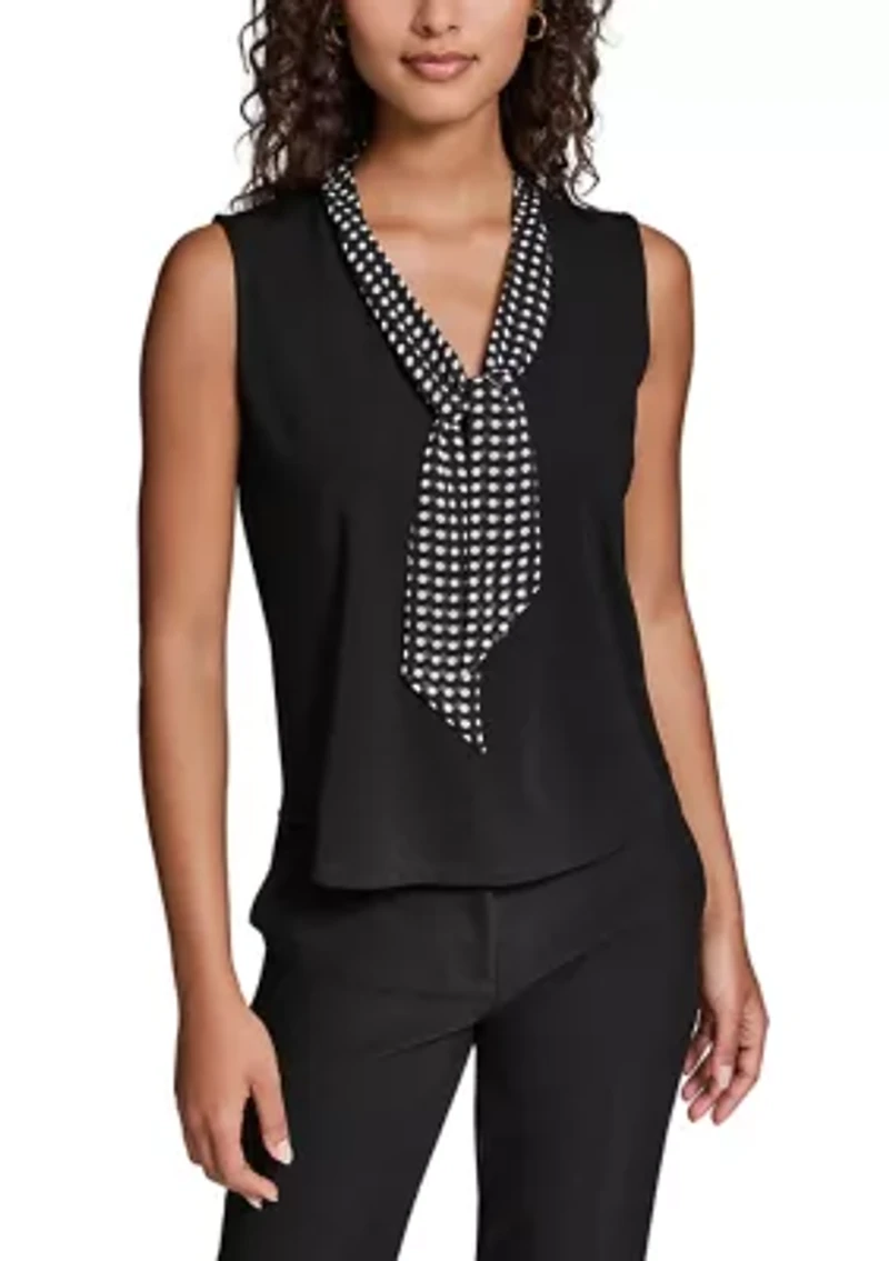 Women's Dot Tie Sleeveless Sweater