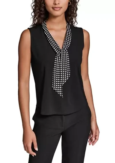 Women's Dot Tie Sleeveless Sweater