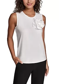 Women's Sleeveless 3D Flower Sweater