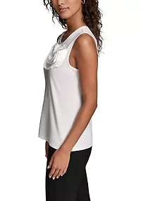Women's Sleeveless 3D Flower Sweater