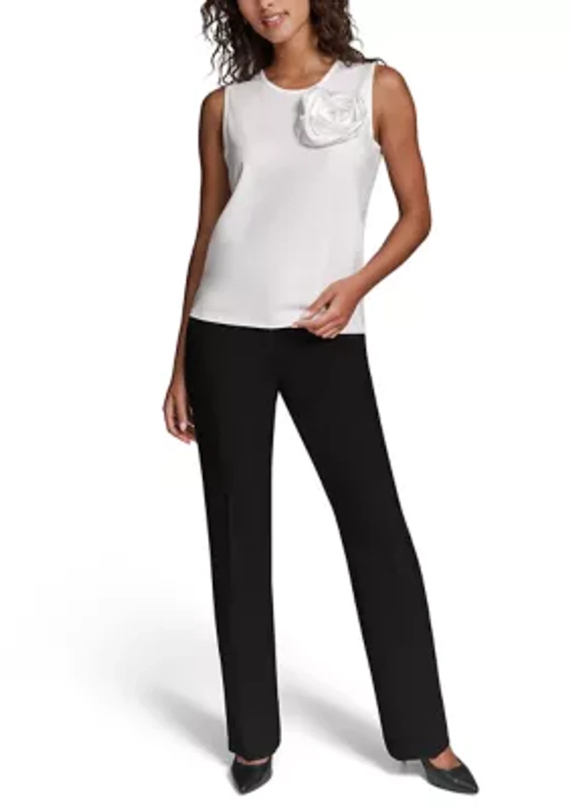 Women's Sleeveless 3D Flower Sweater