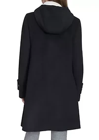 Women's Asymmetrical Button Front Coat with Hood